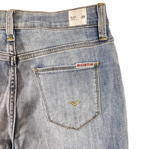Hudson Blair High Rise Bootcut Crop Jeans Sz 29 Ankle Flare Medium Wash Raw Hem